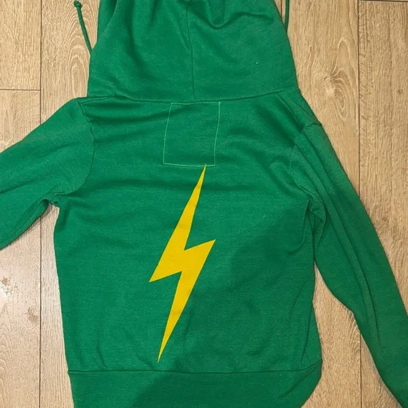 Aviator Nation Green Lightning Bolt Hoodie! - Picture 3 of 3